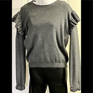 Dance & Marvel Ruffle Sweater- Medium
